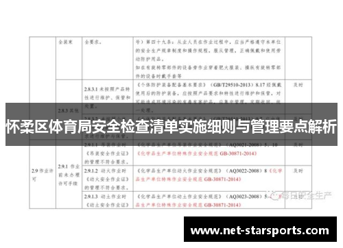 怀柔区体育局安全检查清单实施细则与管理要点解析